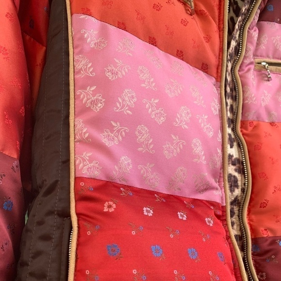 Bogner x Goan Thylmann Quilted Floral Patchwork & Leopard Print Goose Down Coat - Picture 10 of 16